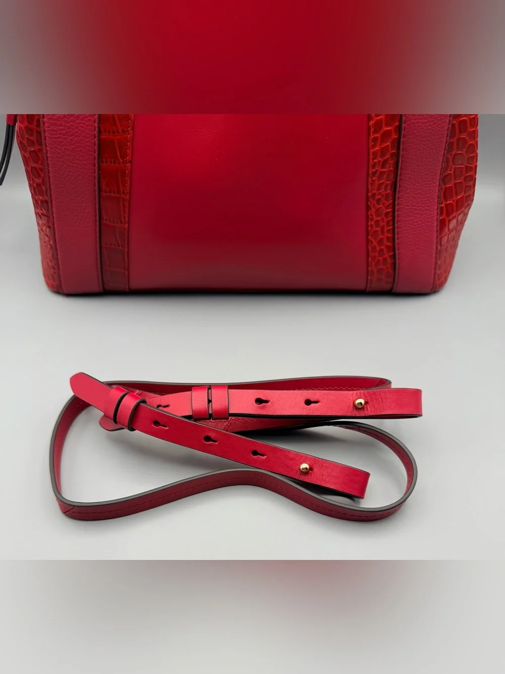 Red Leather Radley London Baylis Road Zip Around Grab Handbag Crossbody EUC